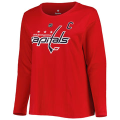 Washington Capitals Profile Women's Plus Size Distressed Printed Name & Number Long Sleeve T-Shirt -  NHL T-shirts