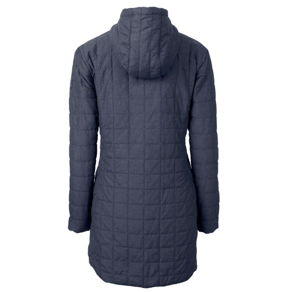 New York Giants Cutter & Buck Women's Rainier Primaloft Eco Hooded Long Lightweight Coat | NFL New