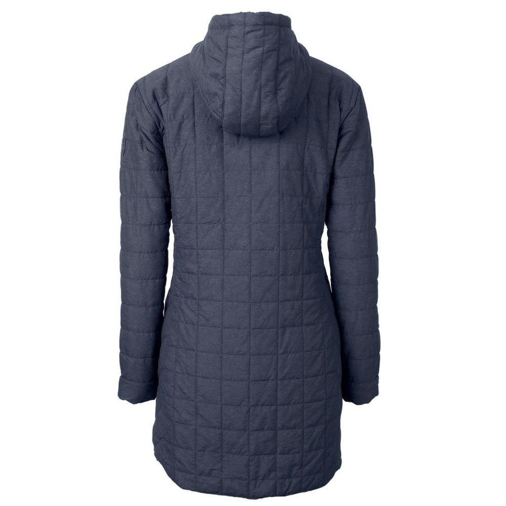 New York Giants Cutter & Buck Women's Rainier Primaloft Eco Hooded Long Lightweight Coat | NFL New