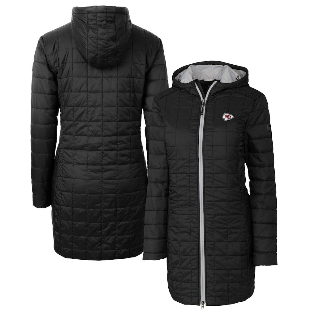 Kansas City Chiefs Cutter & Buck Women's Rainier Primaloft Eco Hooded Long Lightweight Coat | NFL US