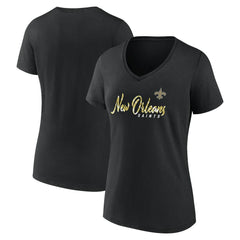 New Orleans Saints Women's Shine Time V-Neck T-Shirt | NFL New