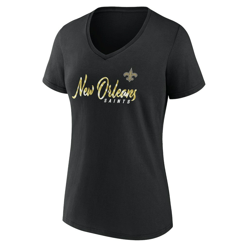 New Orleans Saints Women's Shine Time V-Neck T-Shirt | NFL New
