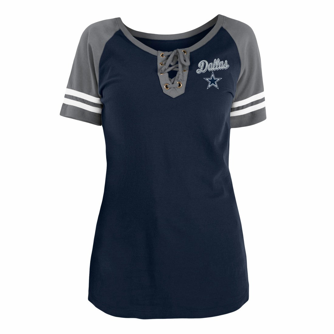 Dallas Cowboys Women's Team Logo Lace-Up Raglan T-Shirt | NFL US