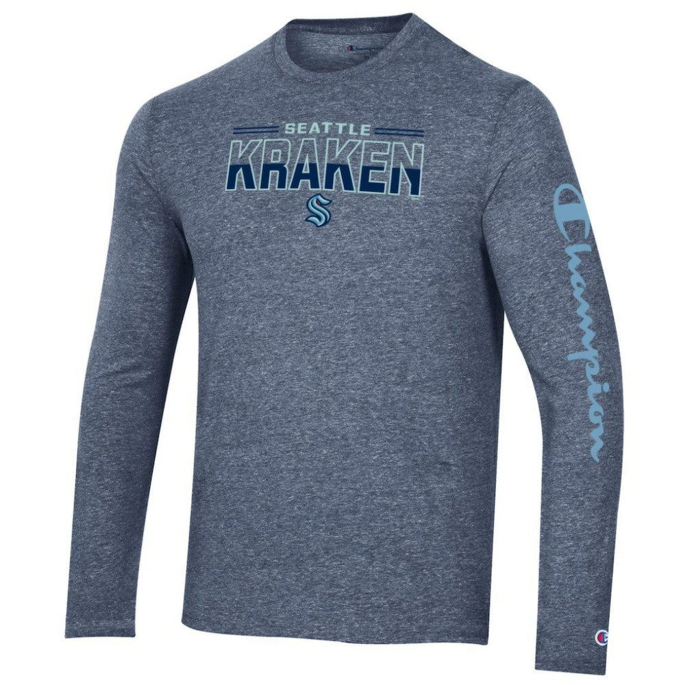 Seattle Kraken Champion Tri-Blend Long Sleeve T-Shirt -  NHL T-shirts