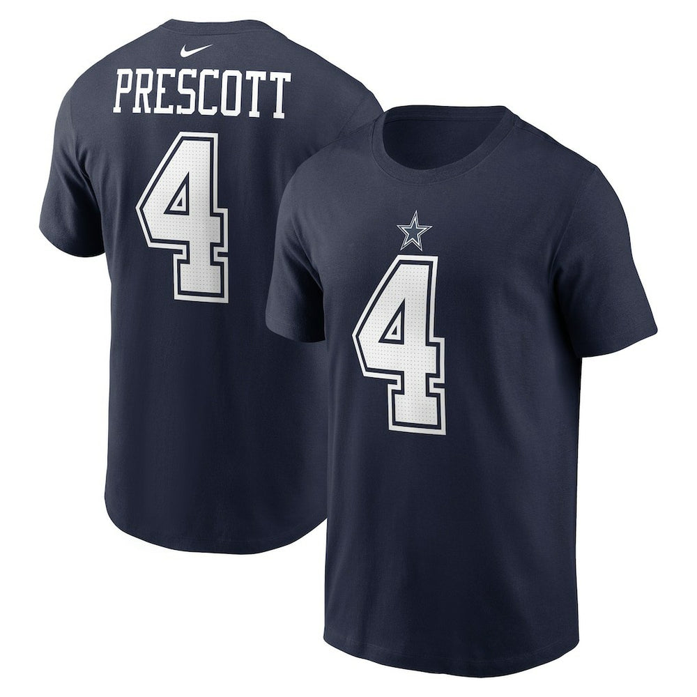 Dallas Cowboys Dak Prescott  Player Name & Number T-Shirt | NFL Hot