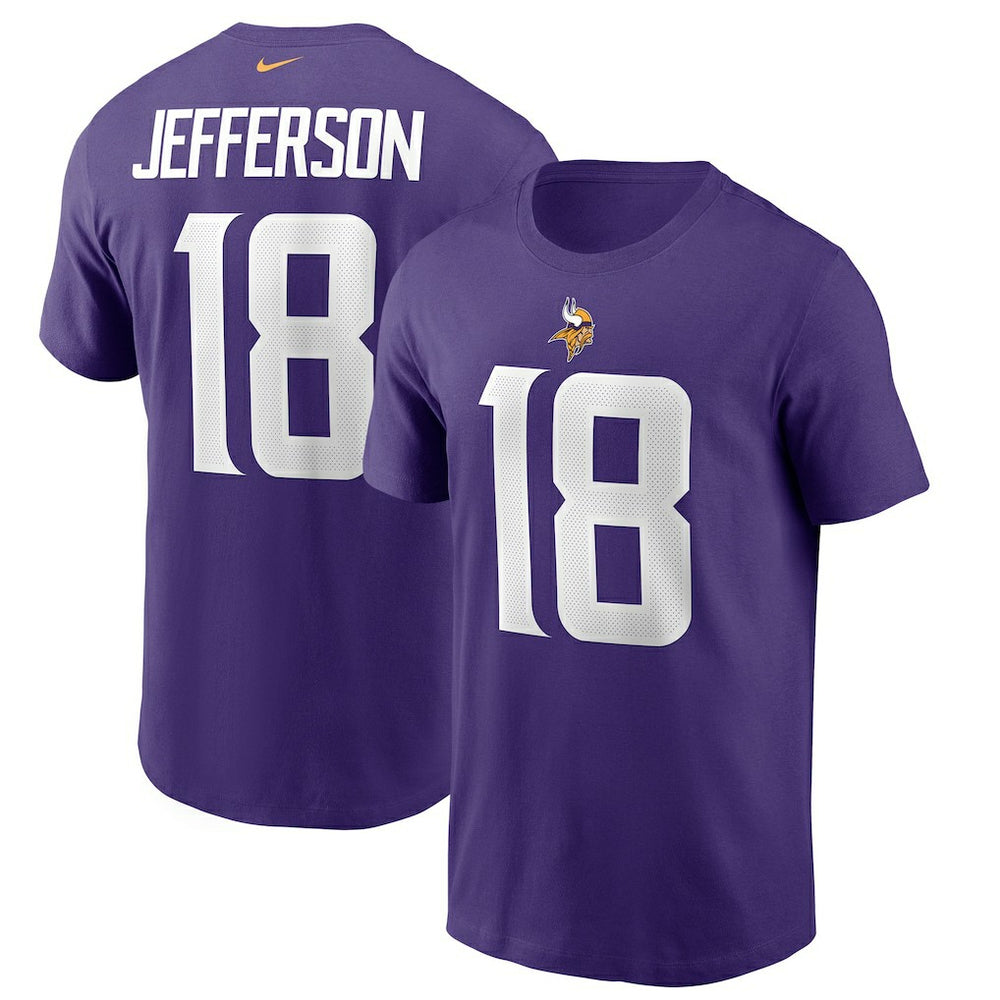 Minnesota Vikings Justin Jefferson  Player Name & Number T-Shirt | NFL New