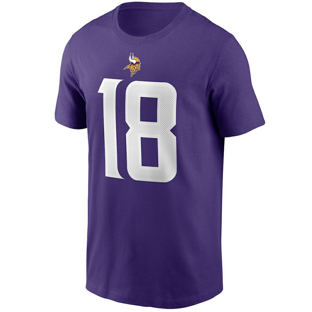 Minnesota Vikings Justin Jefferson  Player Name & Number T-Shirt | NFL New