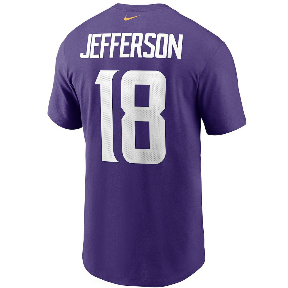 Minnesota Vikings Justin Jefferson  Player Name & Number T-Shirt | NFL New