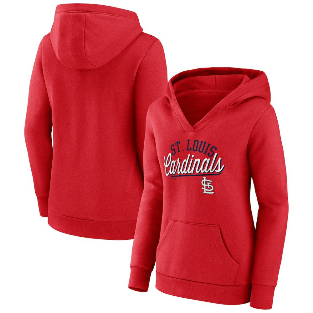 St. Louis Cardinals Fanatics Women's Simplicity Crossover V-Neck Pullover Hoodie - MLB Hoodies