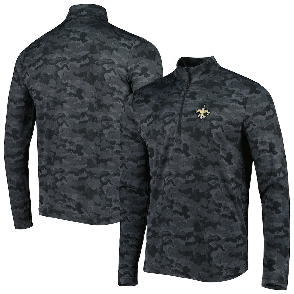New Orleans Saints Antigua Brigade Quarter-Zip Sweatshirt | NFL Outlet