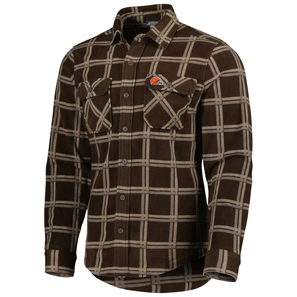 Cleveland Browns Antigua Industry Flannel Button-Up Shirt Jacket | NFL Near me