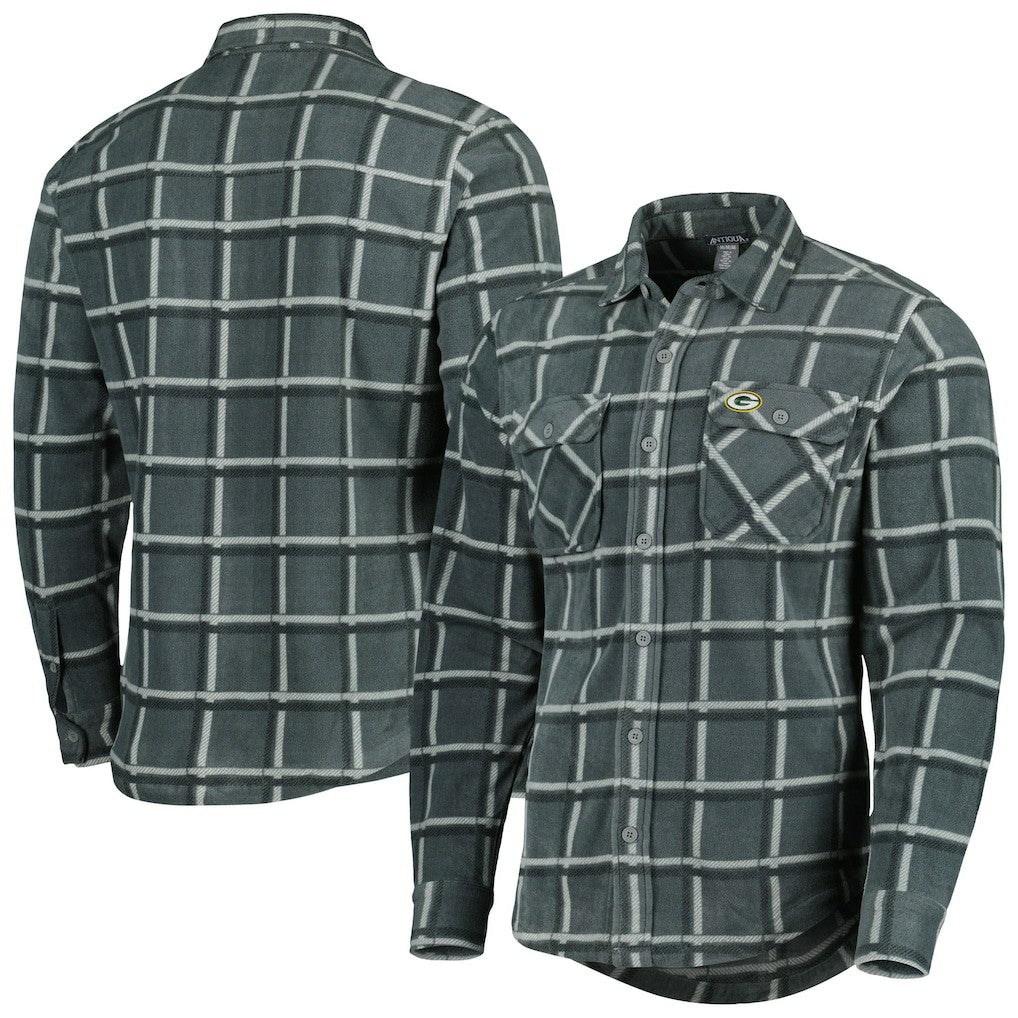Green Bay Packers Antigua Industry Flannel Button-Up Shirt Jacket | NFL On sale