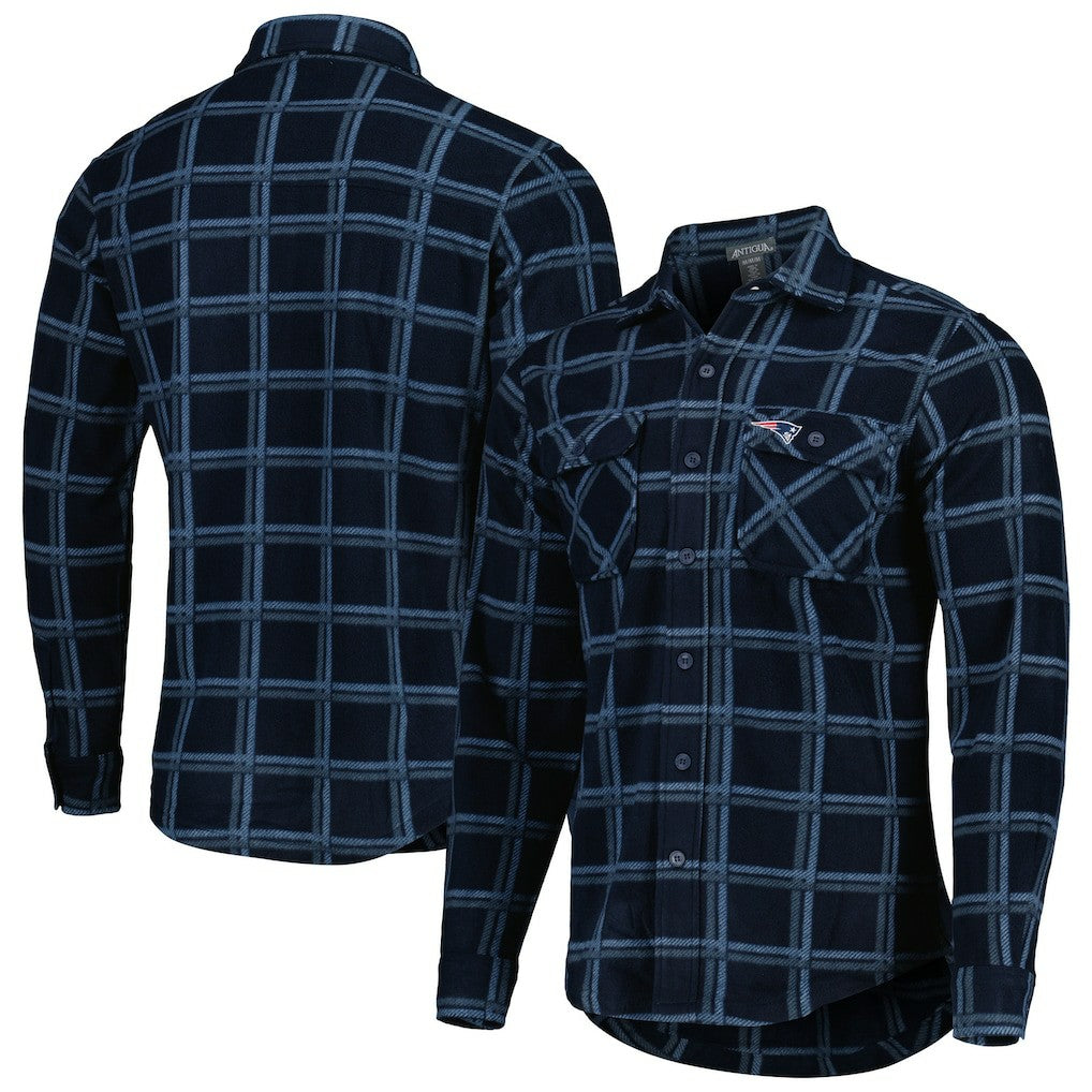 New England Patriots Antigua Industry Flannel Button-Up Shirt Jacket | NFL Outlet