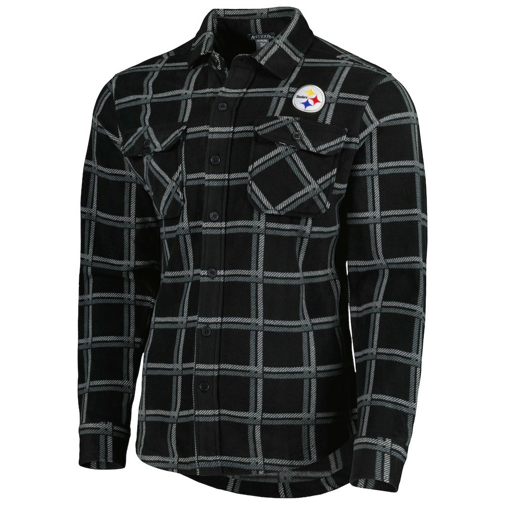 Pittsburgh Steelers Antigua Industry Flannel Button-Up Shirt Jacket | NFL Discount