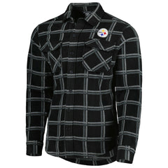 Pittsburgh Steelers Antigua Industry Flannel Button-Up Shirt Jacket | NFL Discount