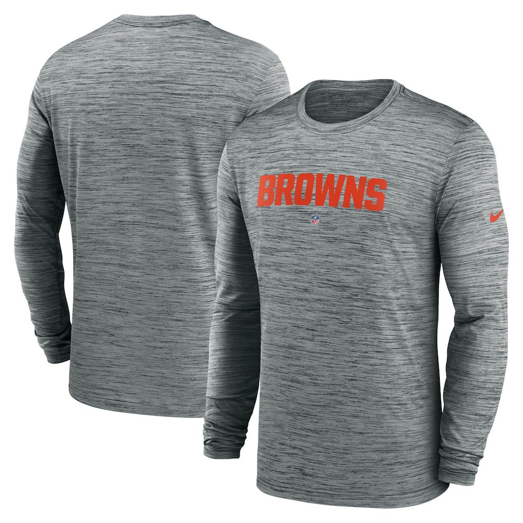 Cleveland Browns Sideline Team Velocity Performance Long Sleeve T-Shirt | NFL Sale