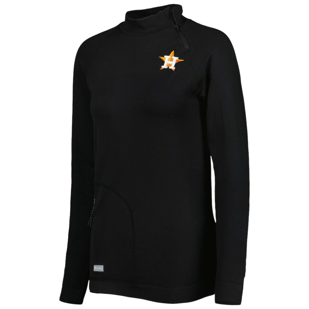 Houston Astros Levelwear Women's Verse Asymmetrical Raglan Tri-Blend Quarter-Zip Jacket - MLB Jackets