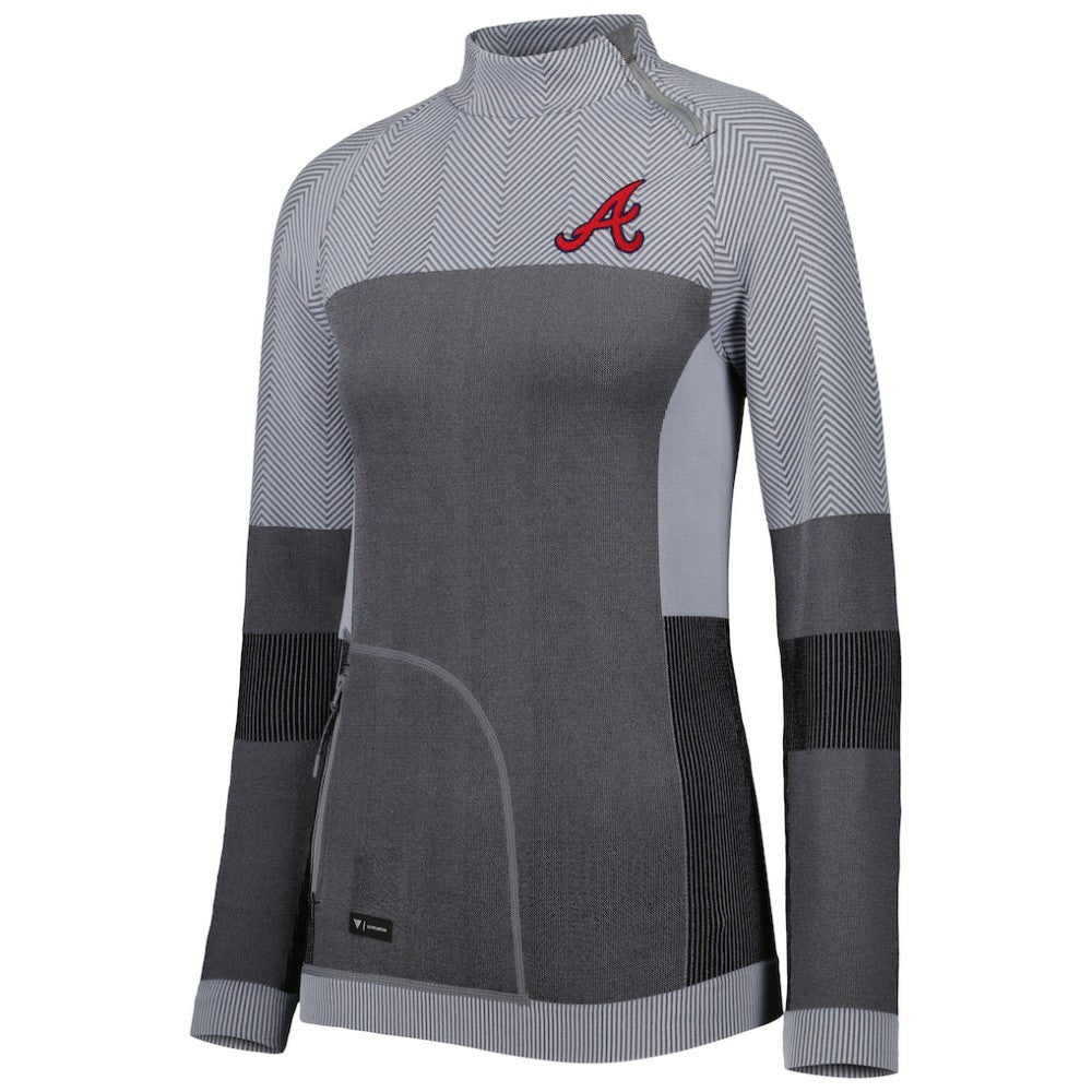 Atlanta Braves Levelwear Women's Verse Asymmetrical Raglan Tri-Blend Quarter-Zip Jacket - MLB Jackets