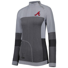 Atlanta Braves Levelwear Women's Verse Asymmetrical Raglan Tri-Blend Quarter-Zip Jacket - MLB Jackets
