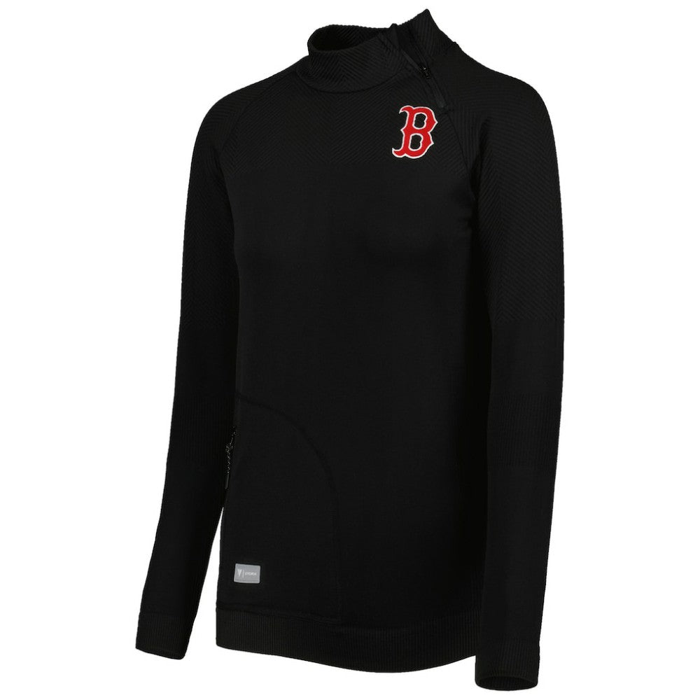 Boston Red Sox Levelwear Women's Verse Asymmetrical Raglan Tri-Blend Quarter-Zip Jacket - MLB Jackets