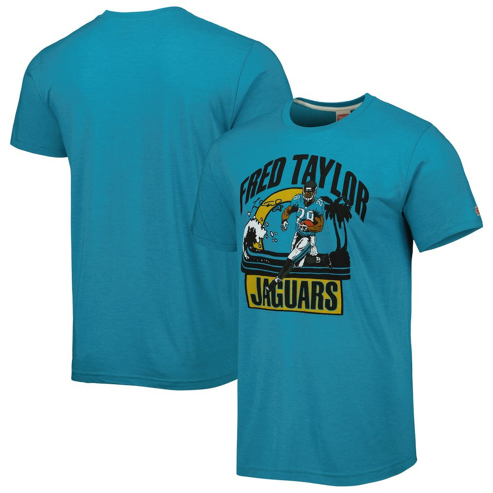 Jacksonville Jaguars Fred Taylor  Homage Unisex Caricature Retired Player Tri-Blend T-Shirt | NFL Near me