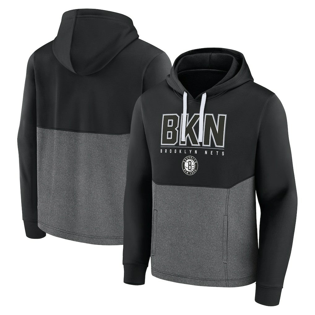 Black Brooklyn Nets Successful Tri-Blend Pullover Hoodie | NBA