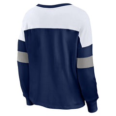 Milwaukee Brewers Fanatics Women's Even Match Lace-Up Long Sleeve V-Neck T-Shirt - MLB T-shirts
