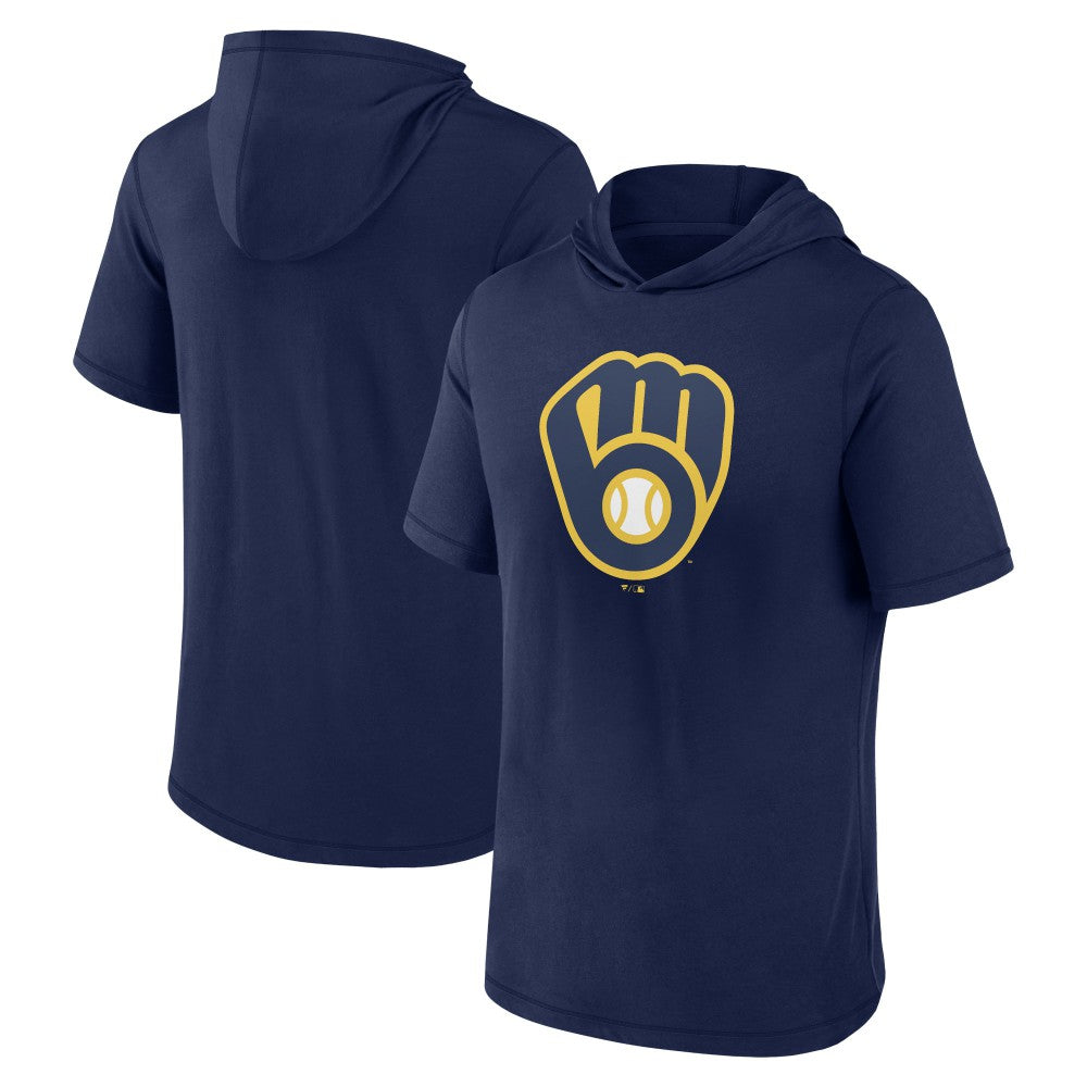 Milwaukee Brewers Fanatics Short Sleeve Hoodie T-Shirt - MLB Hoodies