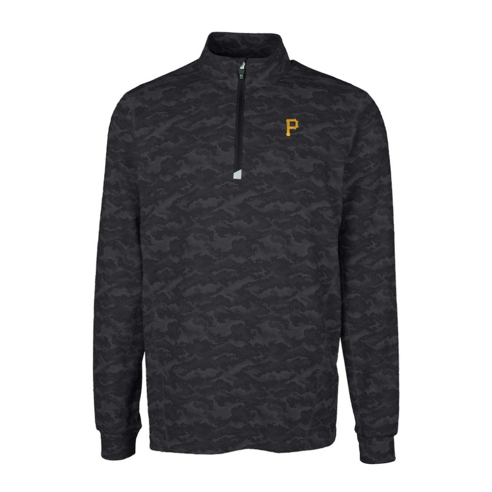 Pittsburgh Pirates Cutter & Buck Big & Tall Traverse Camo Print Stretch Quarter-Zip Pullover Top - MLB Pullover