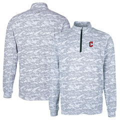 Cleveland Guardians Cutter & Buck Big & Tall Traverse Camo Print Stretch Quarter-Zip Pullover Top - MLB Pullover