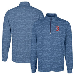 Boston Red Sox Cutter & Buck Big & Tall Traverse Camo Print Stretch Quarter-Zip Pullover Top - MLB Pullover