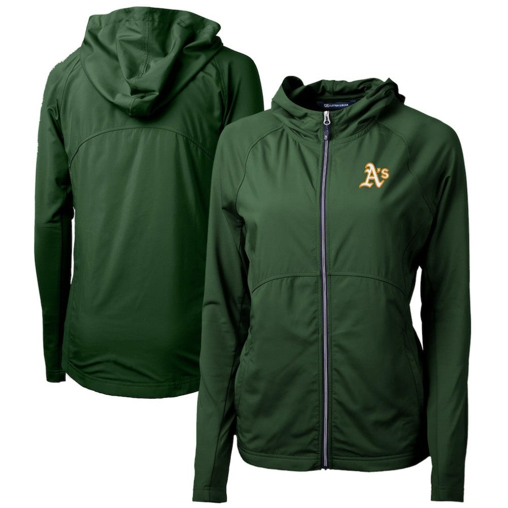 Athletics Cutter & Buck Women's Adapt Eco Knit Hybrid Recycled Full-Zip Hoodie - MLB Hoodies