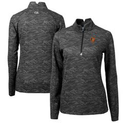 Baltimore Orioles Cutter & Buck Women's Traverse Camo Print Stretch Quarter-Zip Pullover Top - MLB Pullover