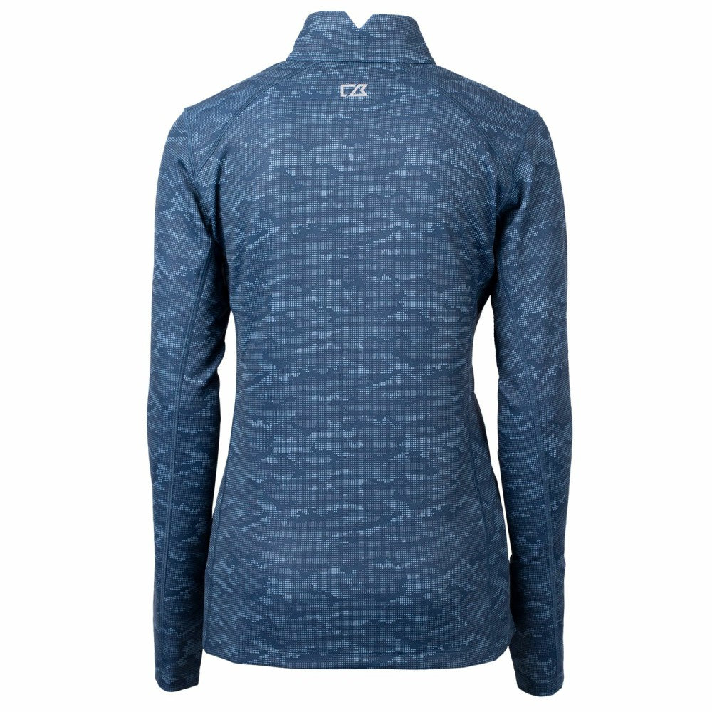 Cleveland Guardians Cutter & Buck Women's Traverse Camo Print Stretch Quarter-Zip Pullover Top - MLB Pullover