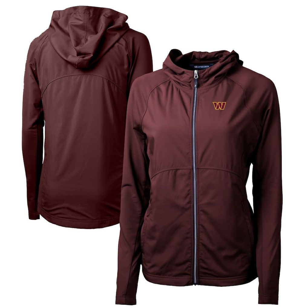 Washington Commanders Cutter & Buck Women's Adapt Eco Knit Hybrid Recycled Full-Zip Hoodie | NFL New