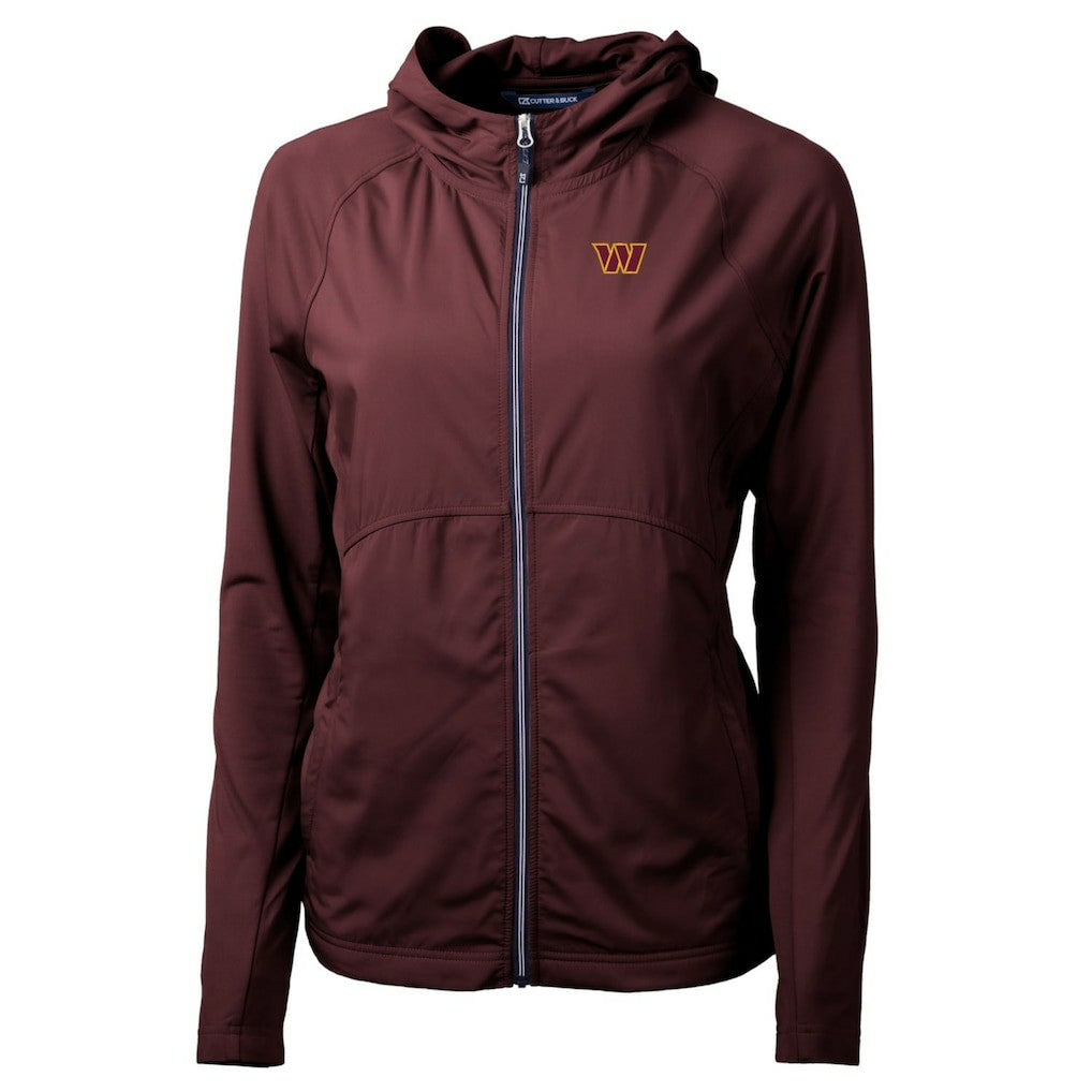 Washington Commanders Cutter & Buck Women's Adapt Eco Knit Hybrid Recycled Full-Zip Hoodie | NFL New