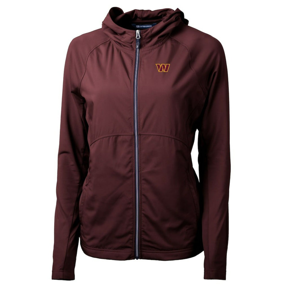 Washington Commanders Cutter & Buck Women's Adapt Eco Knit Hybrid Recycled Full-Zip Hoodie | NFL New
