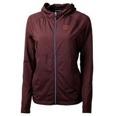 Washington Commanders Cutter & Buck Women's Adapt Eco Knit Hybrid Recycled Full-Zip Hoodie | NFL New