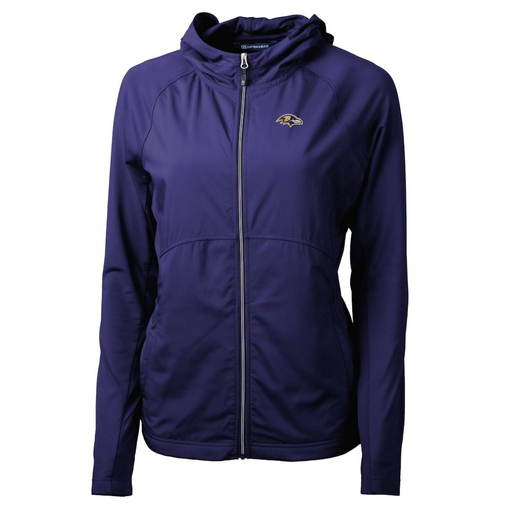 Baltimore Ravens Cutter & Buck Women's Adapt Eco Knit Hybrid Recycled Full-Zip Hoodie | NFL On sale
