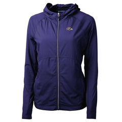 Baltimore Ravens Cutter & Buck Women's Adapt Eco Knit Hybrid Recycled Full-Zip Hoodie | NFL On sale