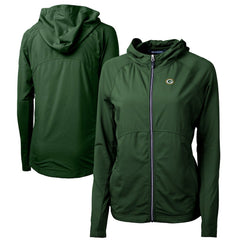 Green Bay Packers Cutter & Buck Women's Adapt Eco Knit Hybrid Recycled Full-Zip Hoodie | NFL Outlet