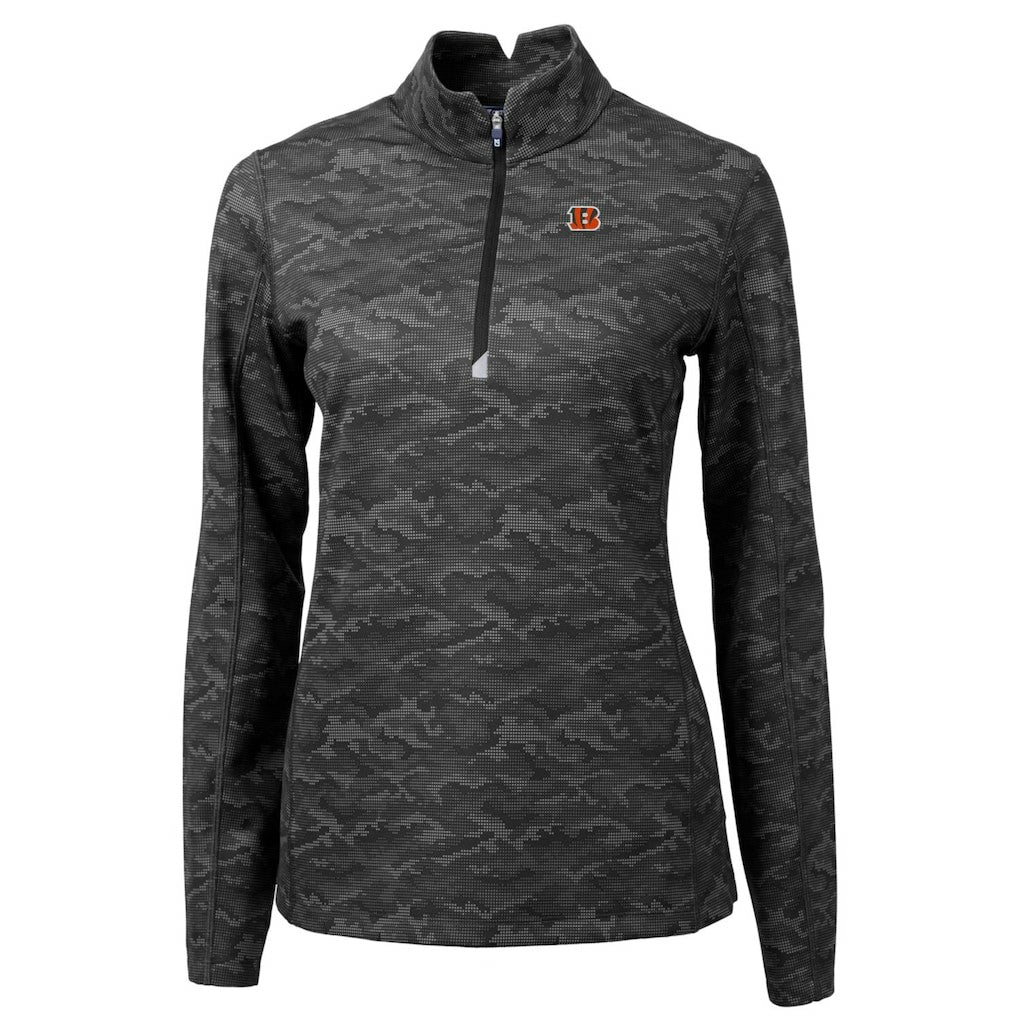 Cincinnati Bengals Cutter & Buck Women's Traverse Camo Print Stretch Quarter-Zip Pullover Top | NFL Near me