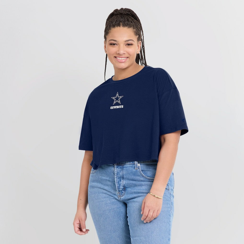 Dallas Cowboys Women's Elements Super Soft Boxy Cropped T-Shirt | NFL Hot