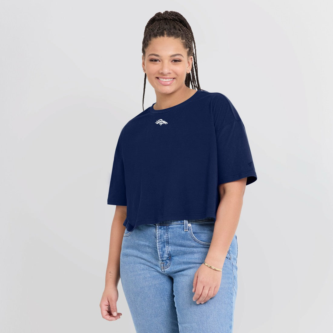Denver Broncos Women's Elements Super Soft Boxy Cropped T-Shirt | NFL On sale