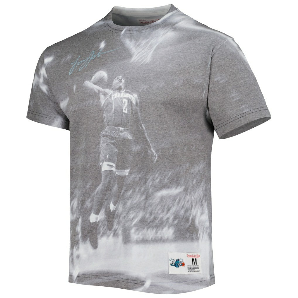 Heather Gray Larry Johnson Charlotte Hornets Above The Rim T-Shirt | NBA