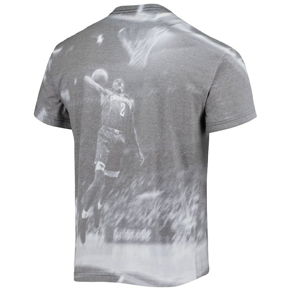 Heather Gray Larry Johnson Charlotte Hornets Above The Rim T-Shirt | NBA