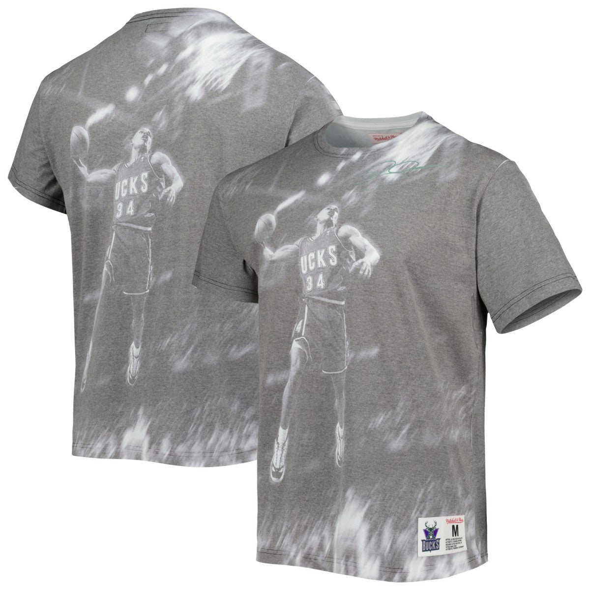 Gray Ray Allen Milwaukee Bucks Above The Rim T-Shirt | NBA