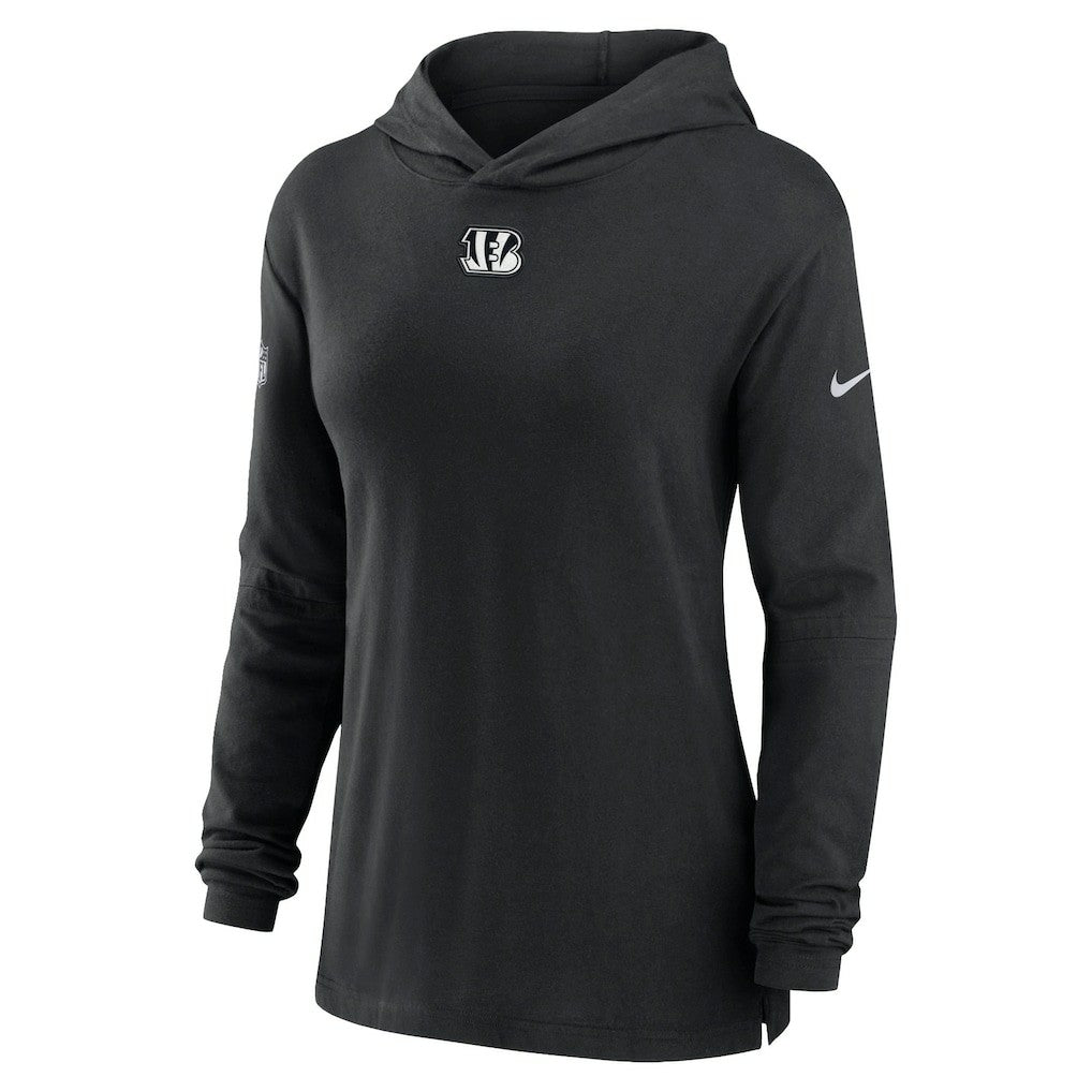 Cincinnati Bengals Women's Sideline Performance Long Sleeve Hoodie T-Shirt | NFL Sale
