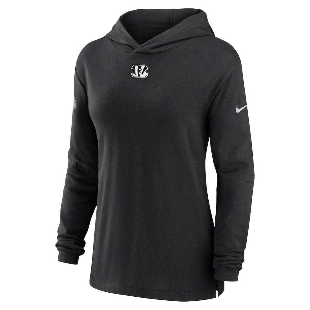 Cincinnati Bengals Women's Sideline Performance Long Sleeve Hoodie T-Shirt | NFL Sale