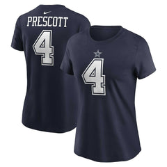 Dallas Cowboys Dak Prescott  Women's Player Name & Number T-Shirt | NFL Online